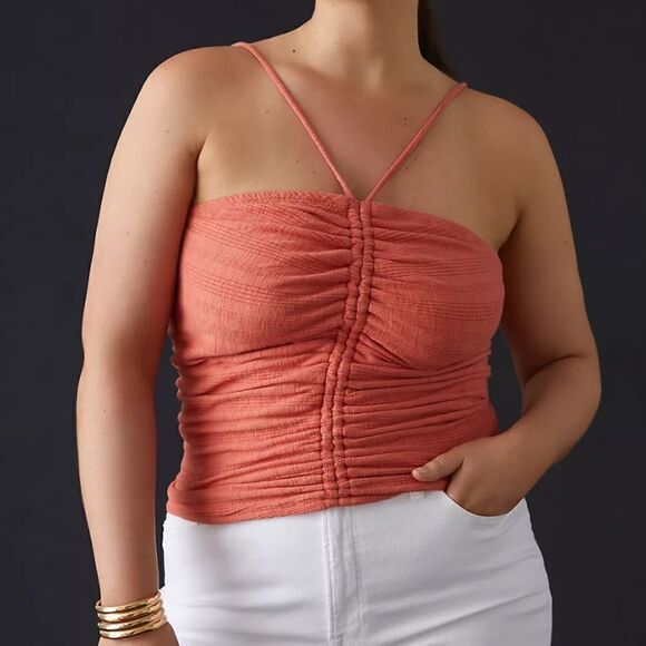 Anthropologie Pilcro Ruched Ribbed Halter - Picture 1 of 7